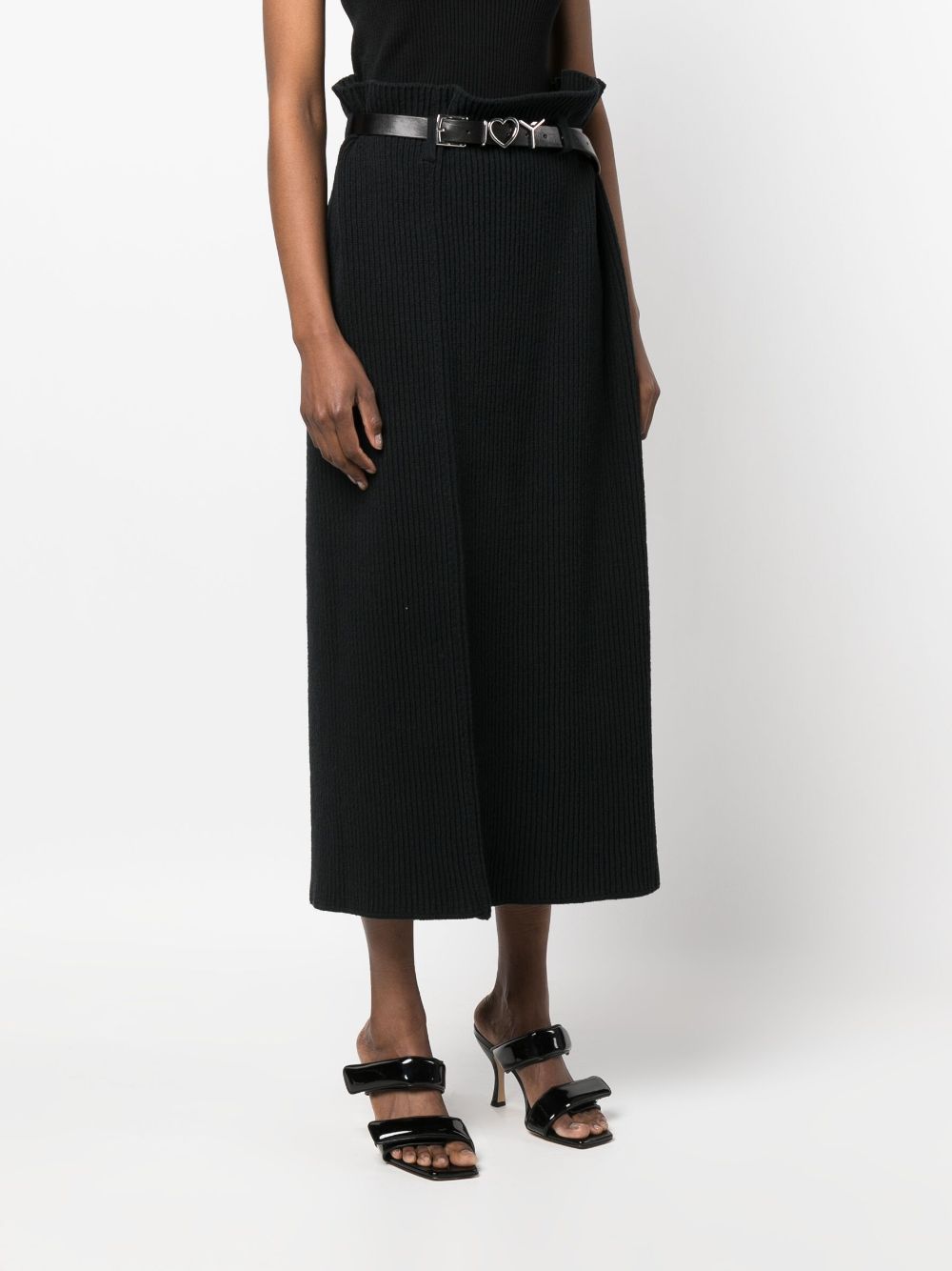 Shop Y/project Ribbed High-waisted Skirt In Black