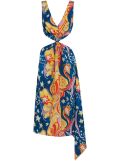 Marni star print midi dress - Blue