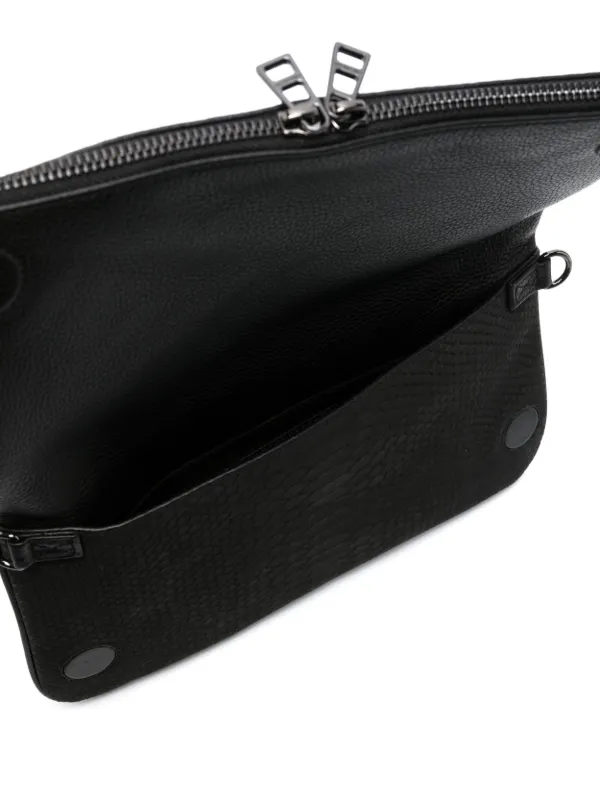 ショルダーバッグ・ポシェット Black Shoulder Wallet Crocodile Embossed Leather YVES SAINT LAURENT Crocodile Embossed Black Phone Holder