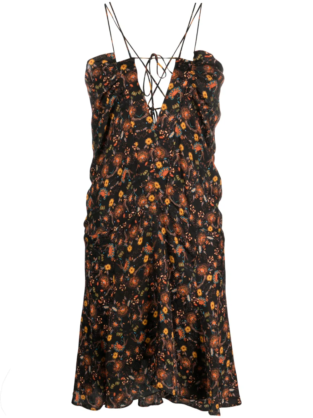 Isabel marant Gerafftes Trägerkleid - Schwarz
