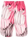 MSGM banana-print track shorts - Pink