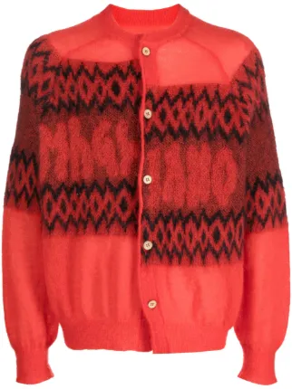 Magliano intarsia-knit mohair-blend Cardigan - Farfetch