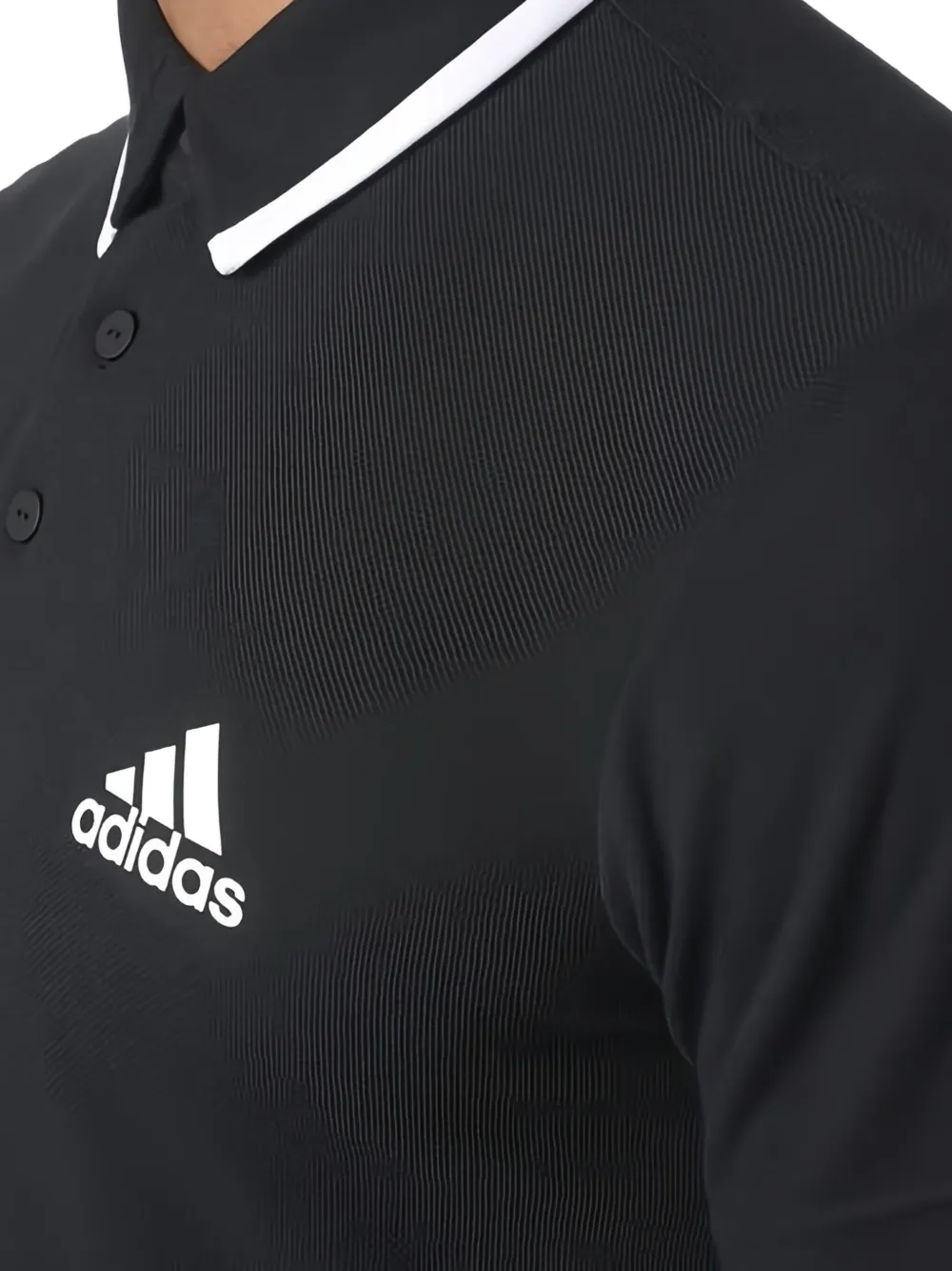 adidas contrast-collar polo shirt Zwart