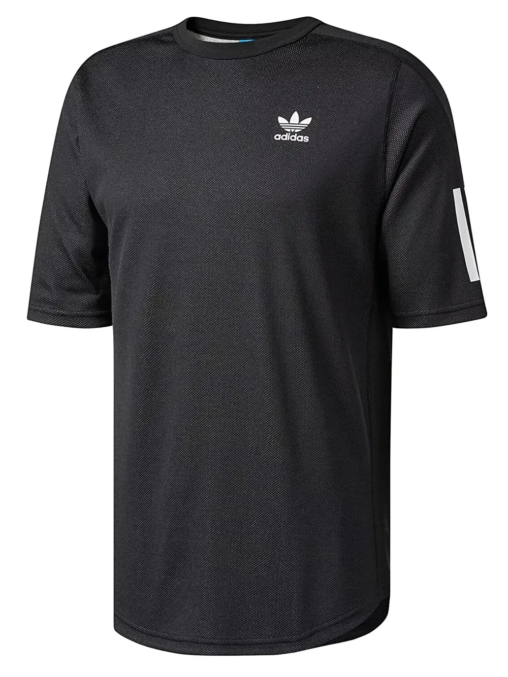 adidas three-stripe t-shirt Zwart