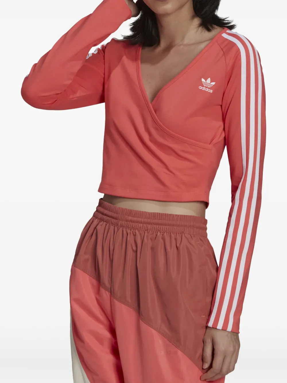 adidas Stadium 3-stripe wrap "Red" top Rood