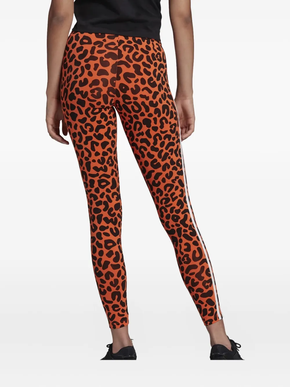 adidas leopard-print panelled tights Oranje