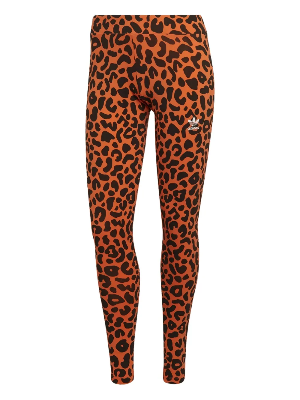 adidas leopard-print panelled tights - オレンジ adidas leopard-print panelled tights - オレンジ