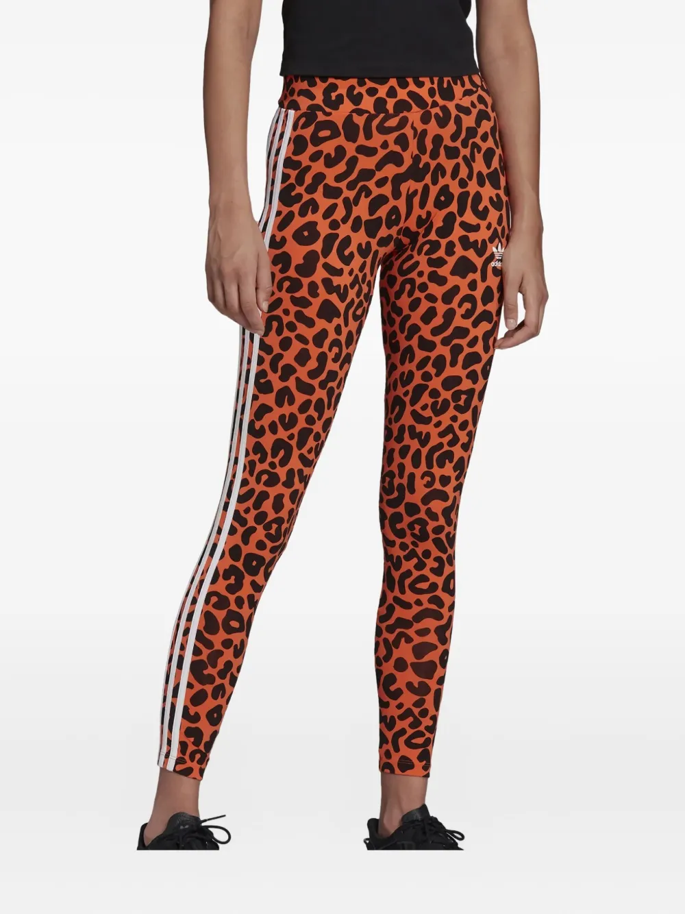 adidas leopard-print panelled tights Oranje