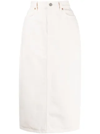 White Denim Pencil Skirt main image 1