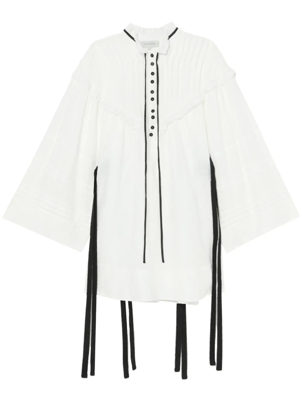 Lee Mathews Two-tone Thigh-length Dress In White
