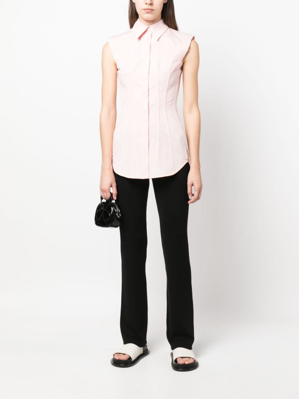 Shop Sportmax Slim-fit Cotton Shirt In Pink