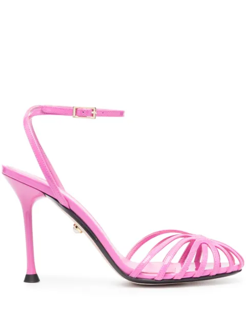 Alevì 100mm strappy cage stiletto sandals