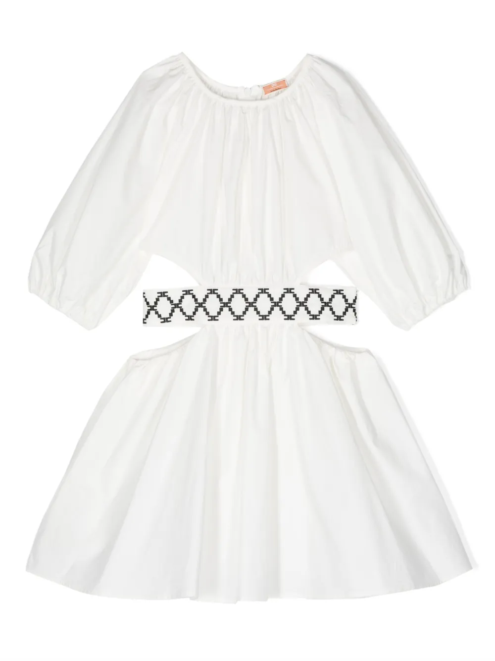 Elisabetta Franchi La Mia Bambina Kids' Cut-out Detail Flared Dress In White