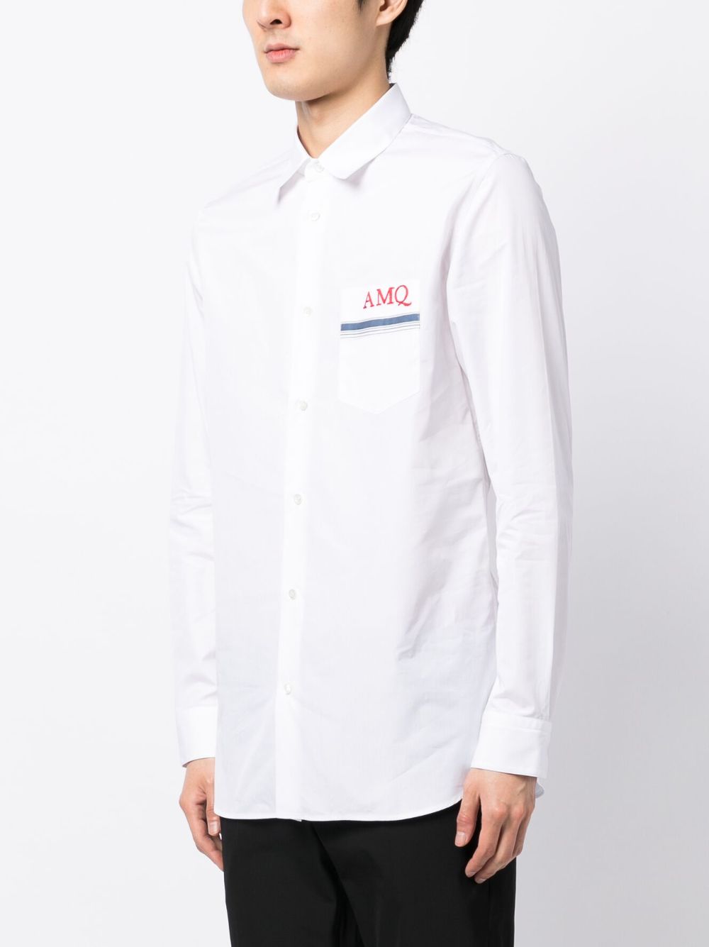 Alexander McQueen embroidered monogram logo shirt Men