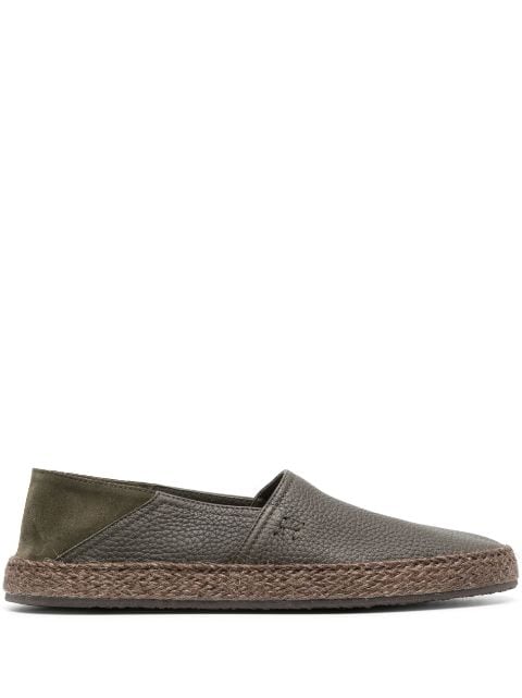 Henderson Baracco grained-texture leather espadrilles