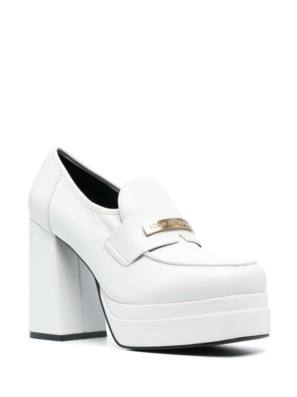 Karl Lagerfeld Strada pumps met logo plakkaat - Wit