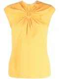 Stella McCartney ring-hardware cold-shoulder top - Yellow