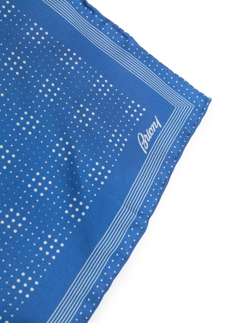 Brioni micro-dot silk handkerchief - 4892\BLUETTE