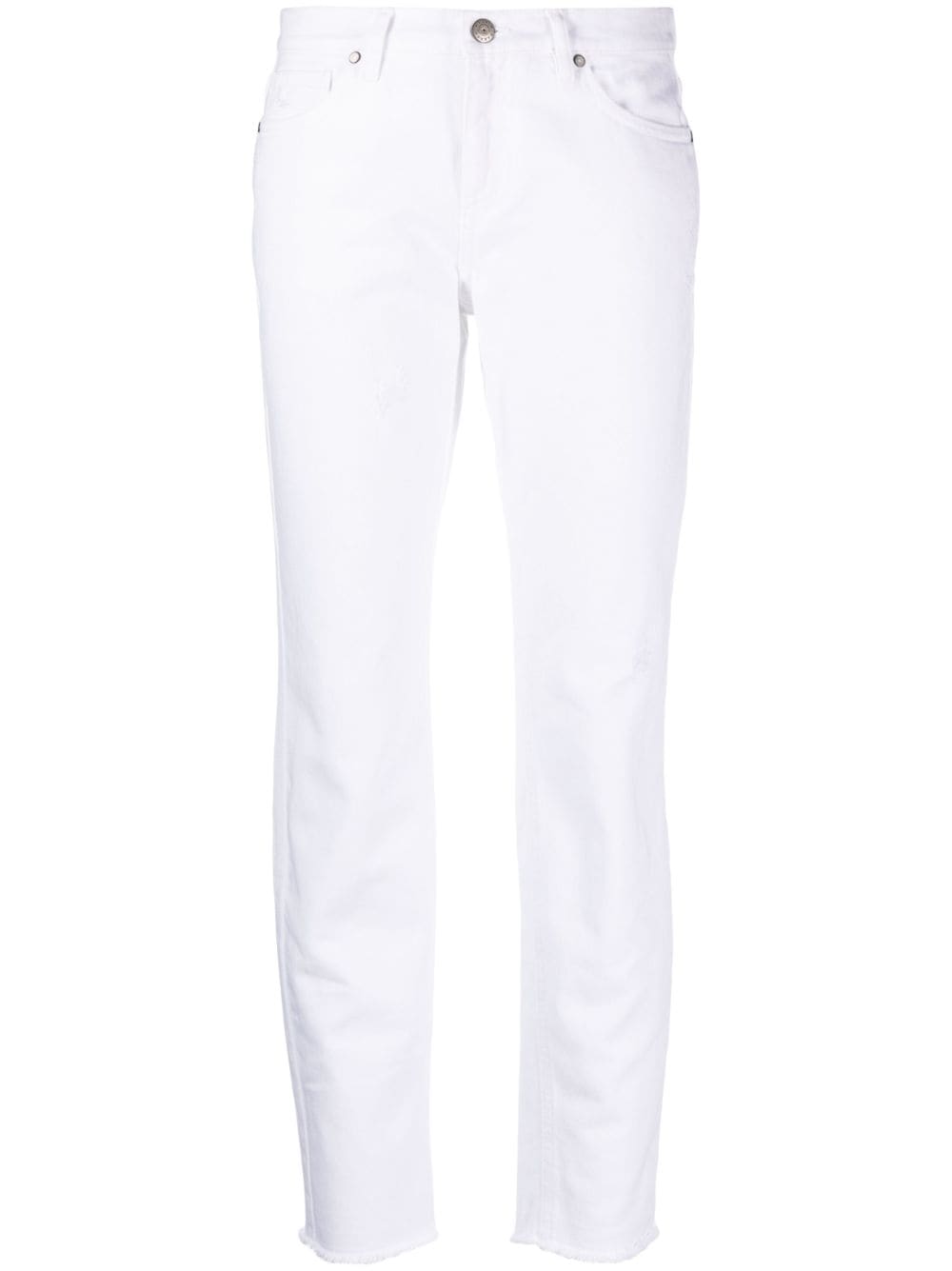 P.a.r.o.s.h Frayed-hem Straight-leg Jeans In White