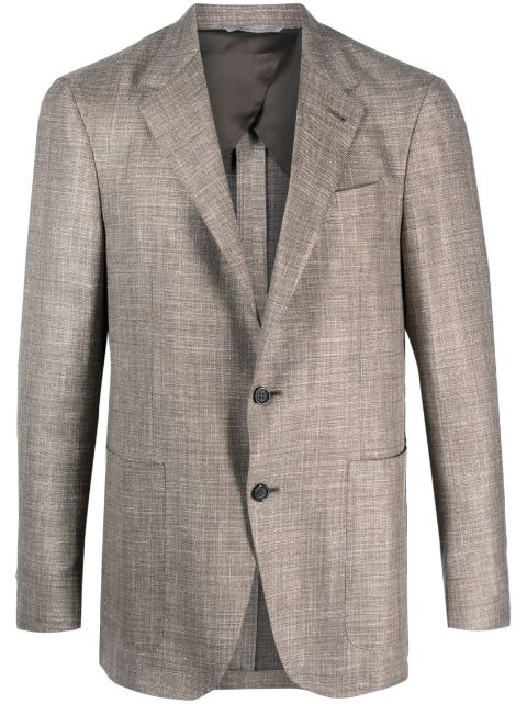 Canali single-breasted wool-linen blazer