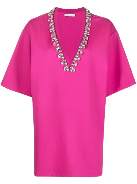 AREA t-shirtklänning med strass
