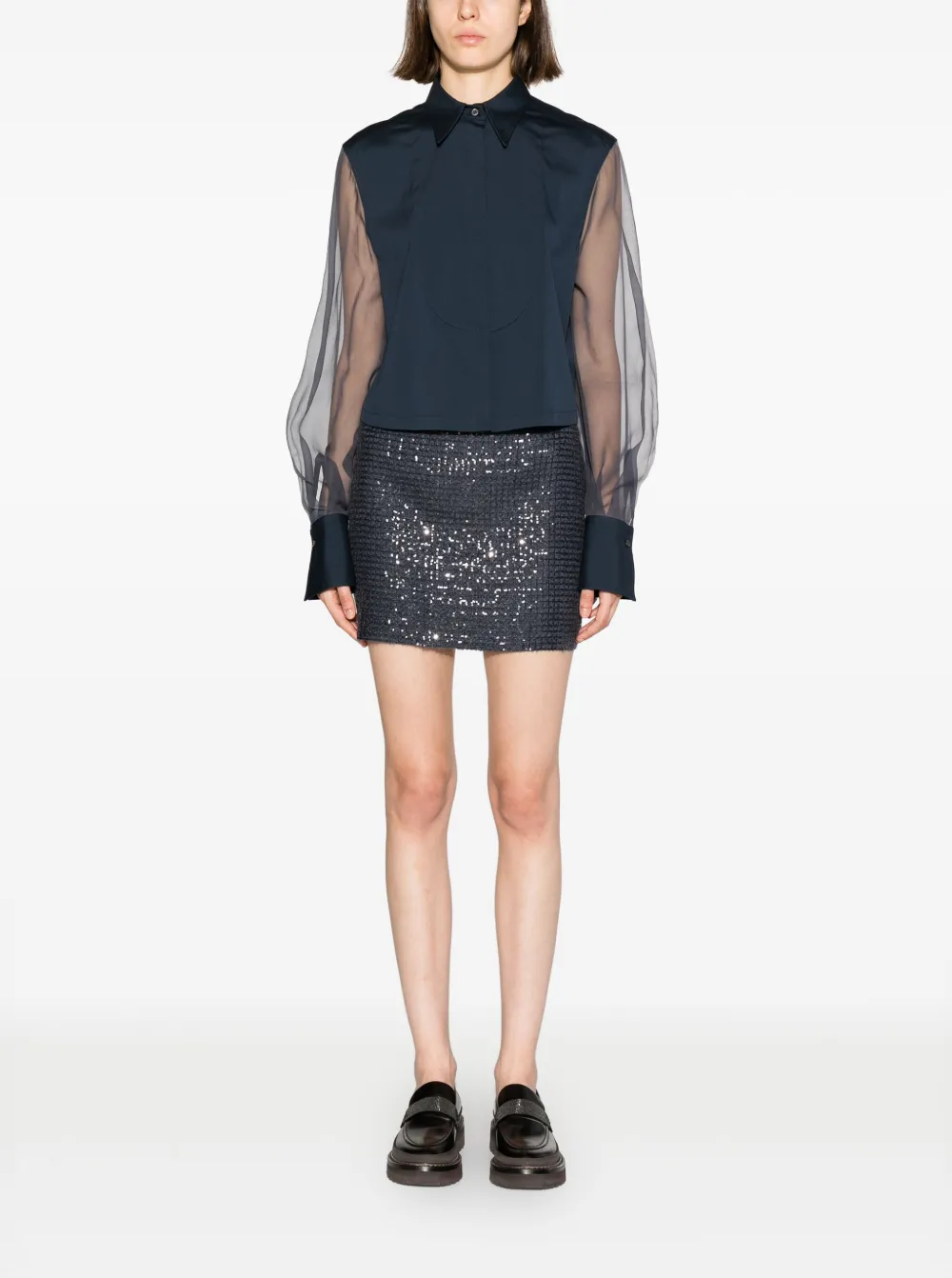 Brunello Cucinelli sequin-embellished miniskirt - Grijs