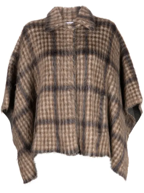 Brunello Cucinelli checked textured poncho