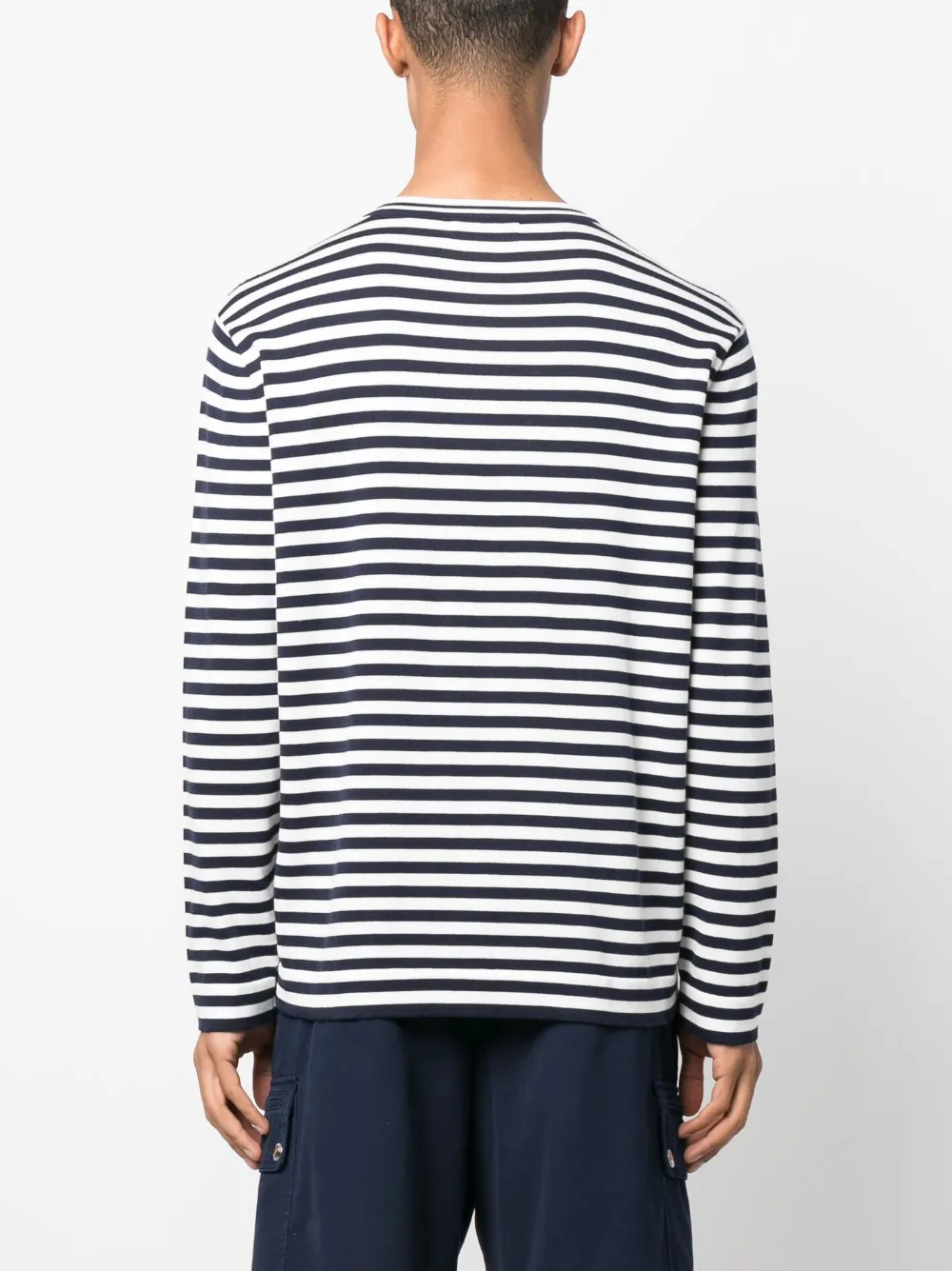 Brunello Cucinelli Striped Long-sleeved T-shirt In Blue
