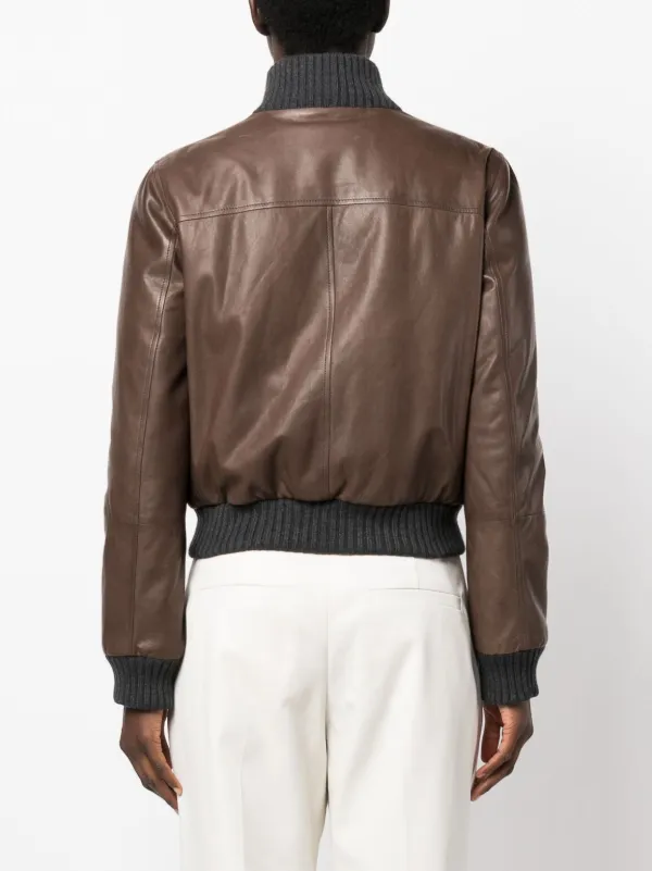 Brunello cucinelli vintage on sale leather biker jacket