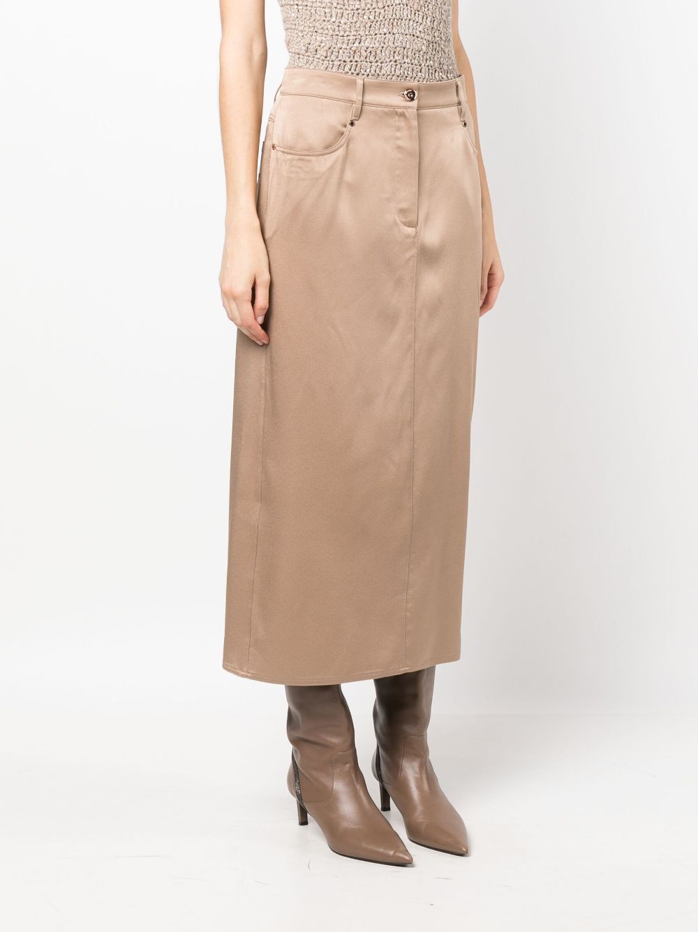 Find best prices Brunello Cucinelli straight-cut midi skirt Women