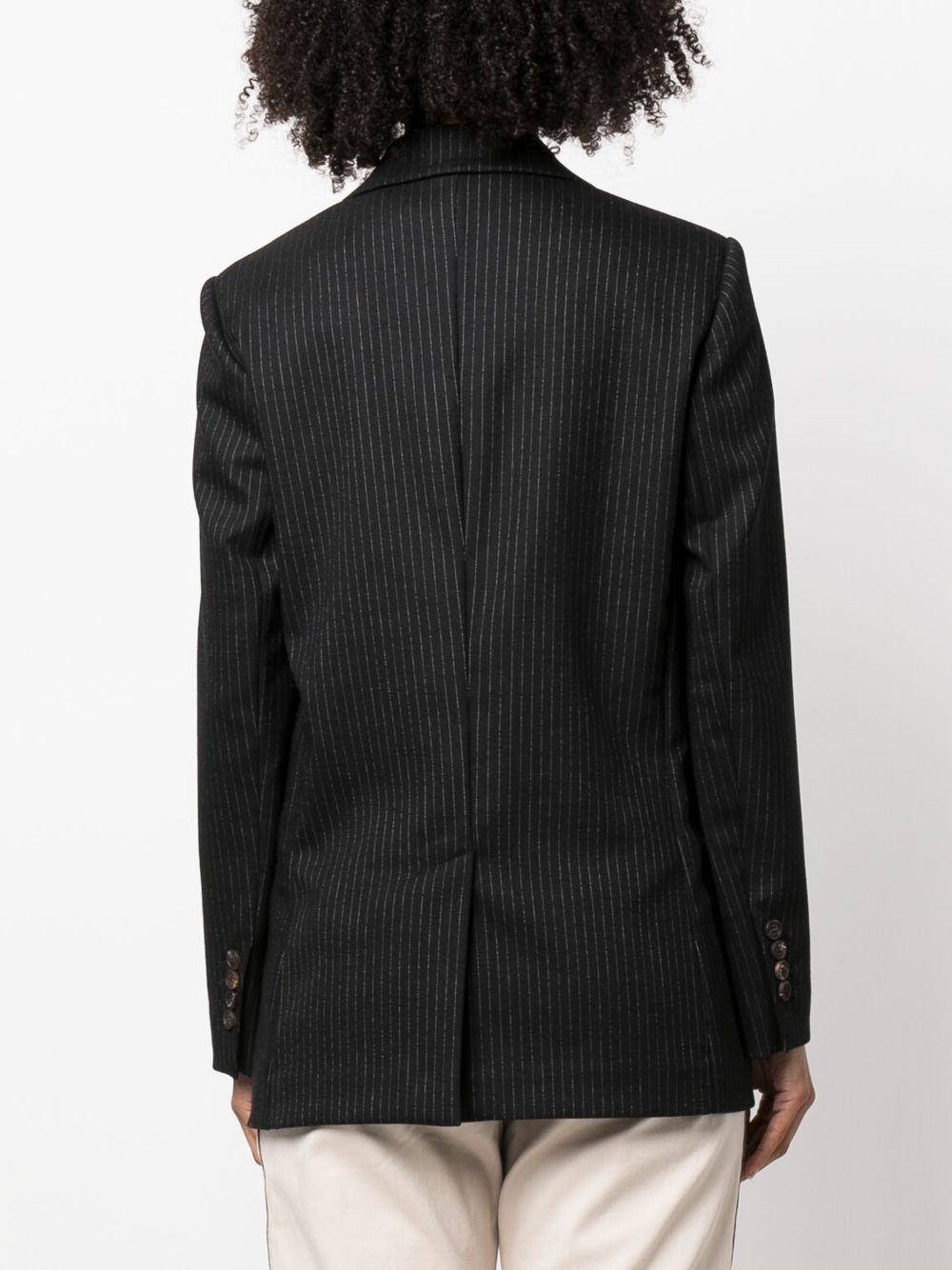 Shop Brunello Cucinelli Double-breasted Wool Blazer In Black