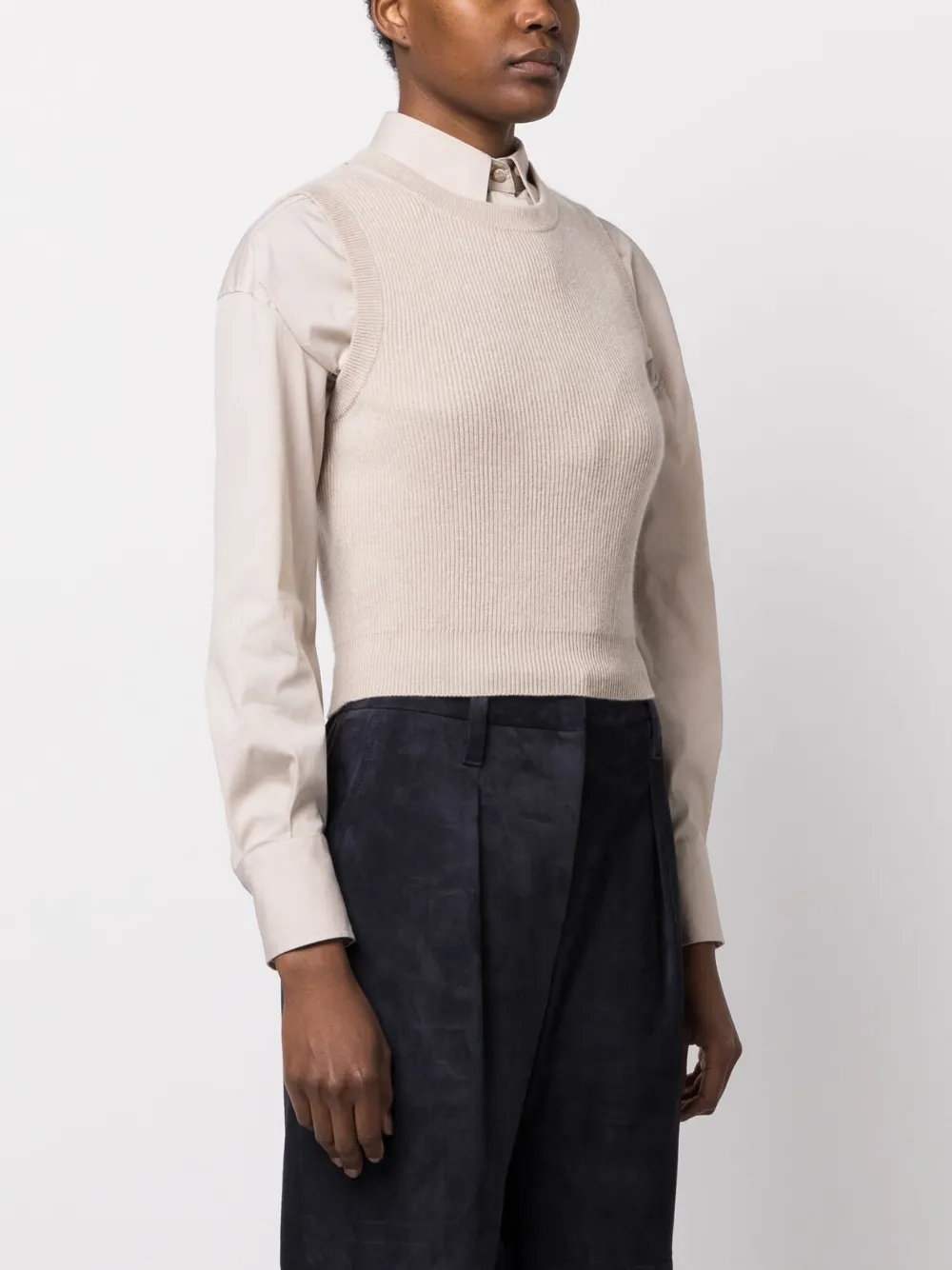 Brunello Cucinelli Cashmere Knitted Vest In Neutrals