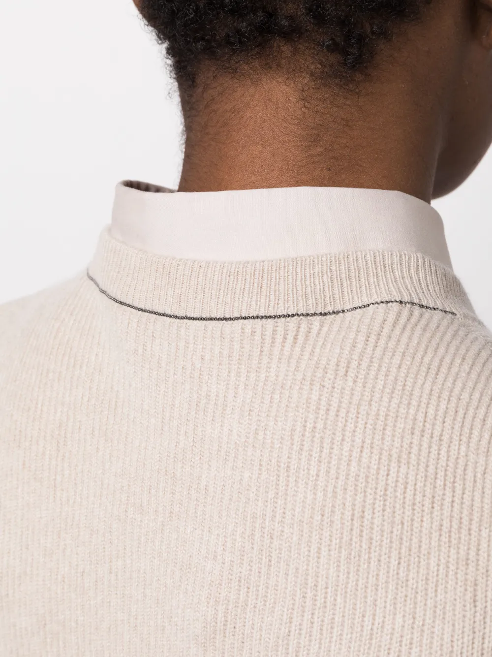 Brunello Cucinelli Cashmere Knitted Vest In Neutrals