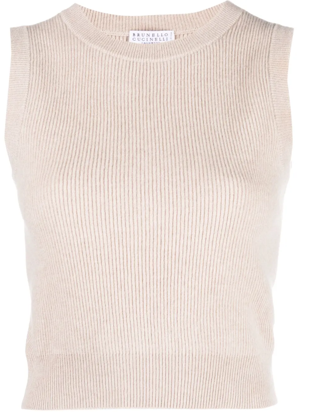 Brunello Cucinelli Cashmere Knitted Vest In Beige