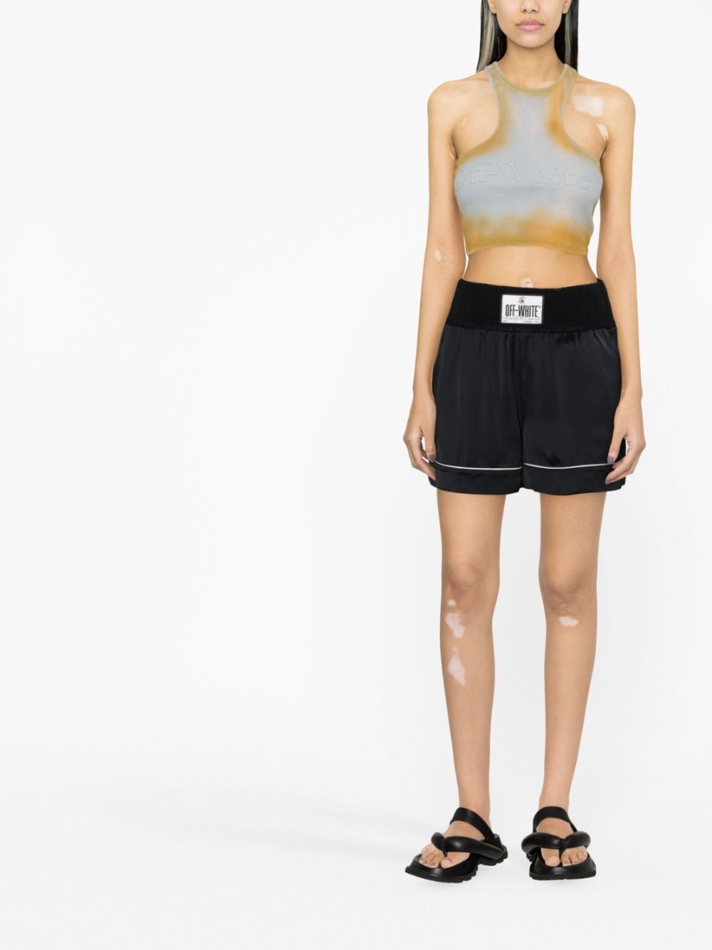 Off-White Shorts met logopatch - Zwart