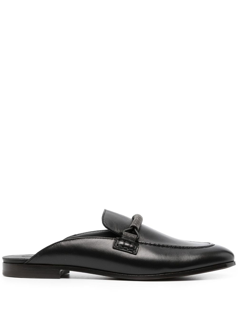 Brunello Cucinelli polished-finish slip-on loafers - Black