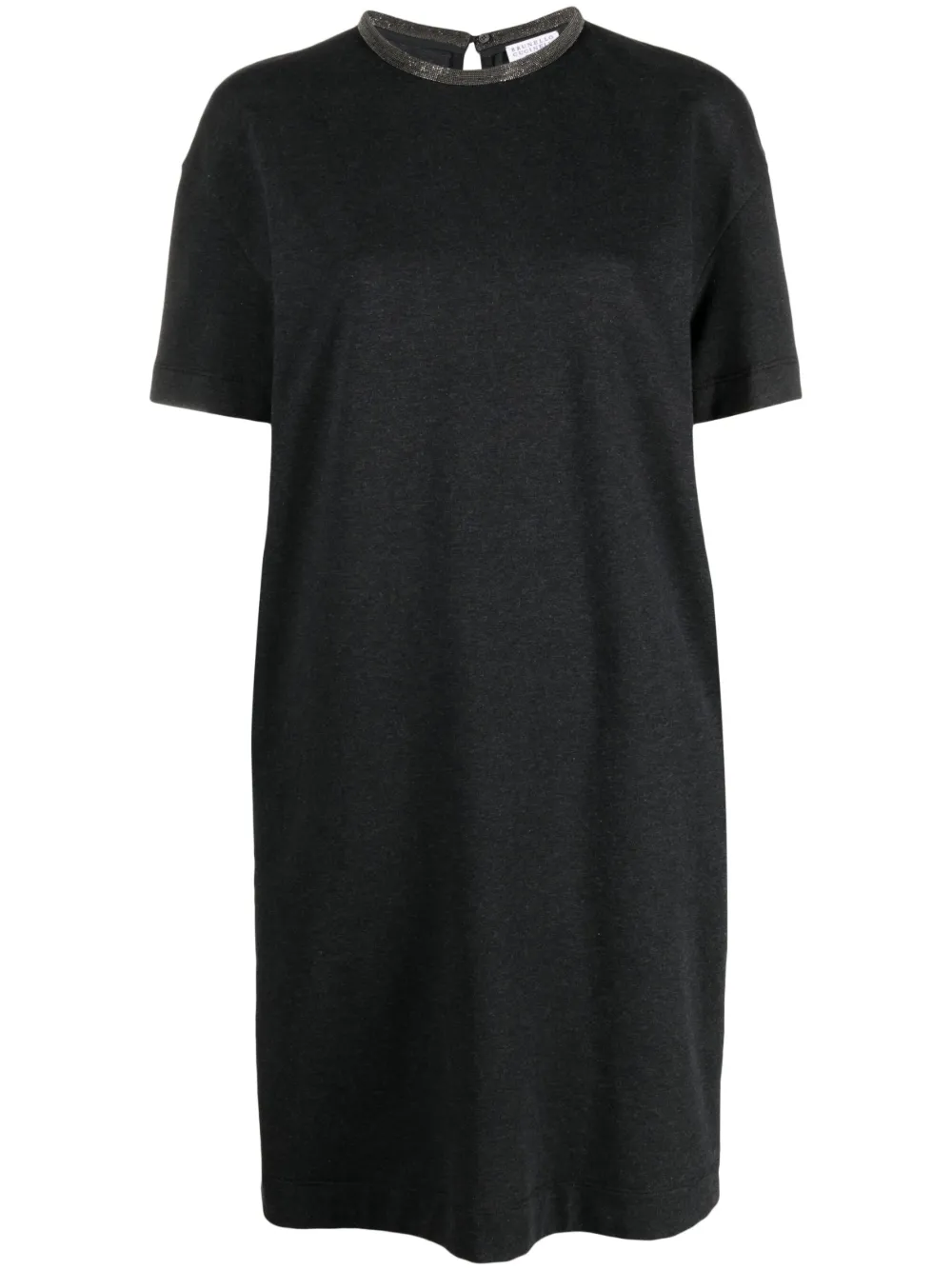 Brunello Cucinelli Monili Bead-embellished T-shirt Dress In Black