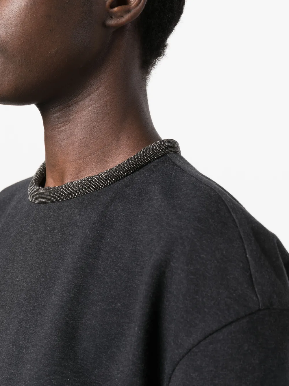 Brunello Cucinelli Monili Bead-embellished T-shirt Dress In Black