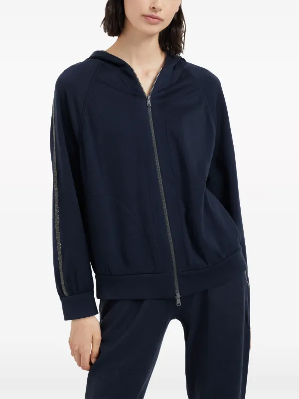 BRUNELLO CUCINELLI モニーレジップアップパーカー Brunello Cucinelli ジップアップ パーカー | ブルー | FARFETCH JP