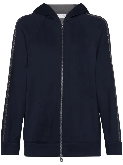 Brunello Cucinelli zip-up cotton-blend hoodie