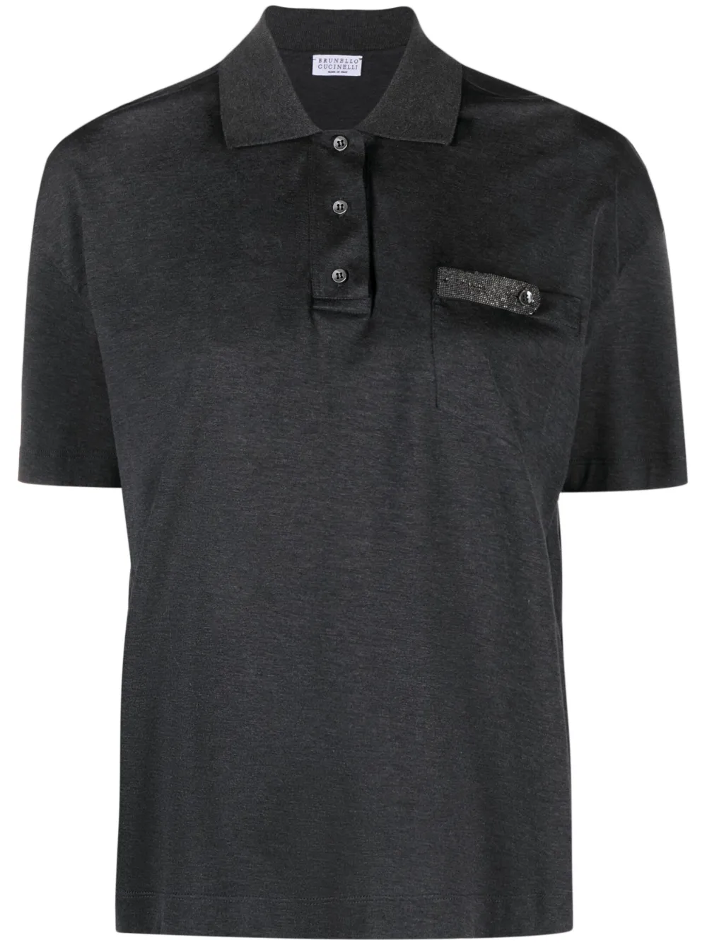 Brunello Cucinelli Monili-bead polo shirt – Black