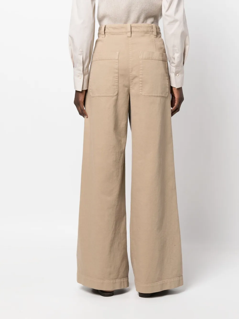 Brunello Cucinelli Wool-blend Twill Wide-leg Pants In Neutrals