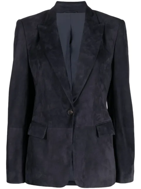 Brunello Cucinelli single-breasted leather blazer