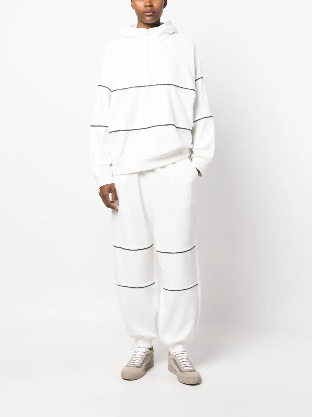 Brunello Cucinelli Trainingsbroek met contrasterende afwerking - WHITE