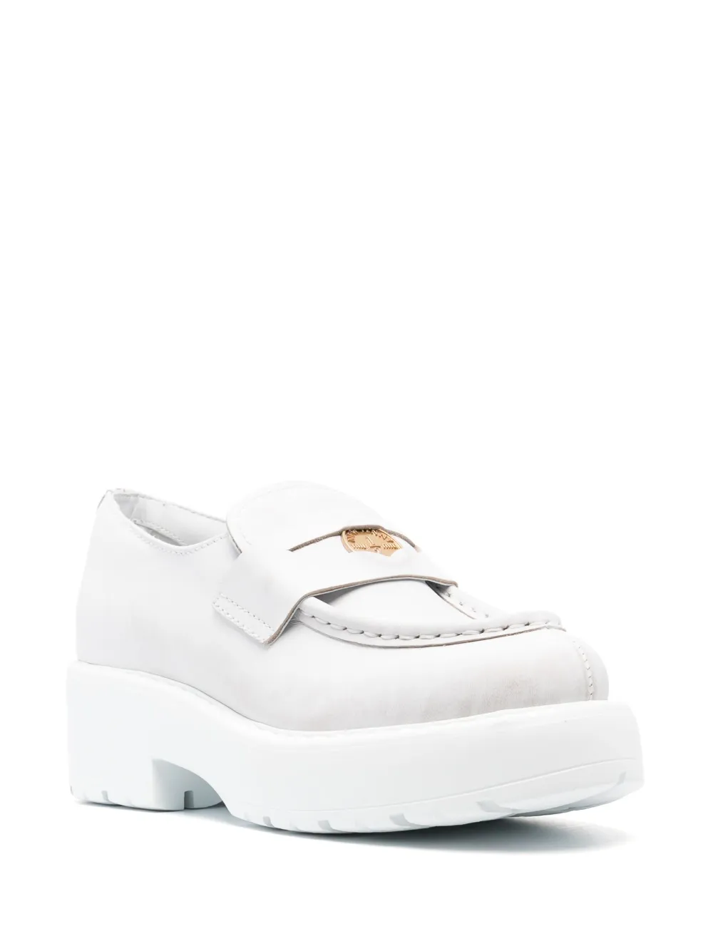 Miu Miu Penny loafers met plateauzool - Wit