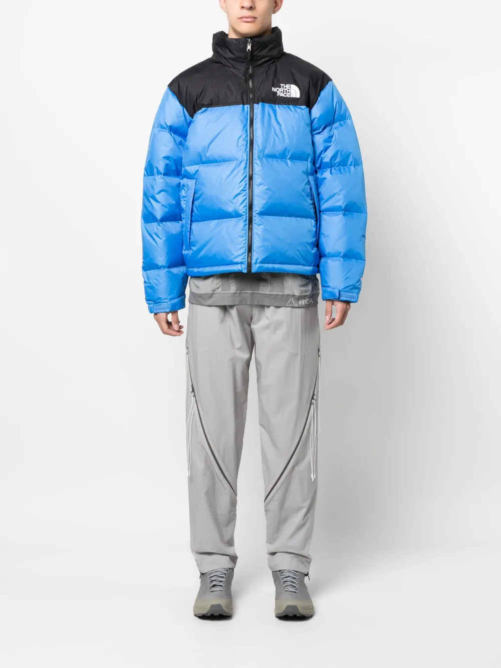 The North Face panelled-design padded jacket - Blauw