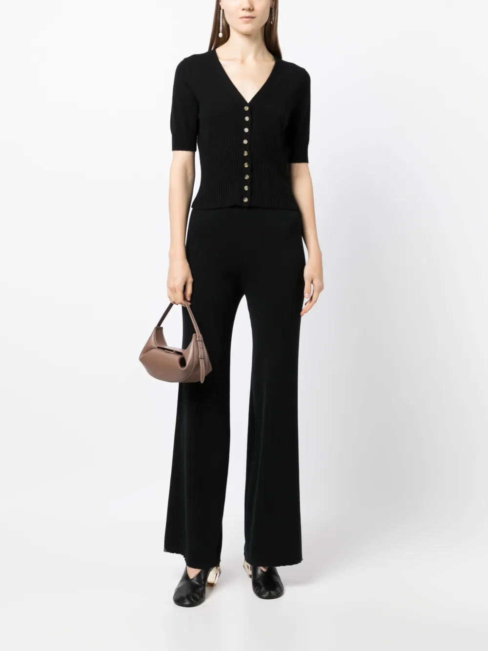Lisa Yang Vest met V-hals - Zwart