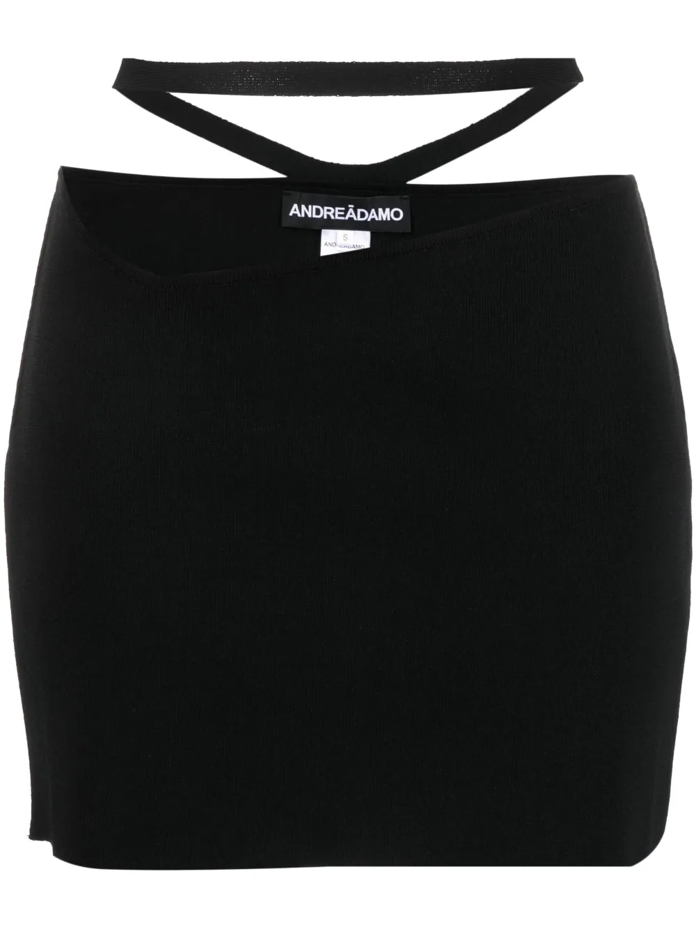 Andreädamo Black Cut Out Fitted Skirt In Schwarz