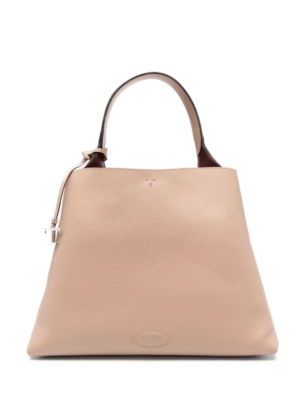 Tod's T Leather Tote Bag In Pink