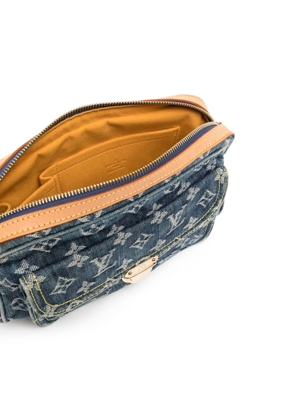 Pre-owned Louis Vuitton 2007  Monogram-pattern Denim Belt Bag In Brown